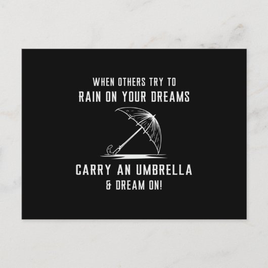Rain Cloud Raindrop Regenschirm Wetter Rainy Gesch Postkarte (Vorderseite)