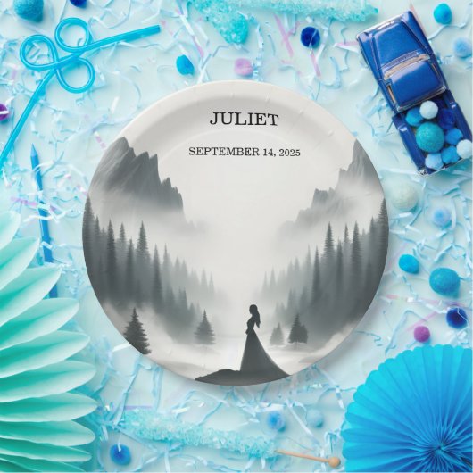 Rain Cloud Smoky Mountain Brautparty Pappteller (Party)