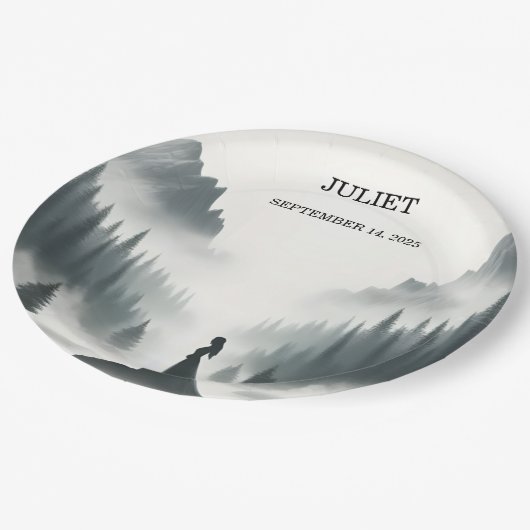 Rain Cloud Smoky Mountain Brautparty Pappteller (Schrägansicht)