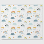 Rain Clouds and Rainbows Baby Shower Geschenkpapier (Flach)
