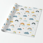 Rain Clouds and Rainbows Baby Shower Geschenkpapier (Ungerollt)