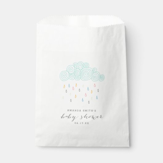 Rain Clouds Babydusche Geschenktütchen (Vorderseite)