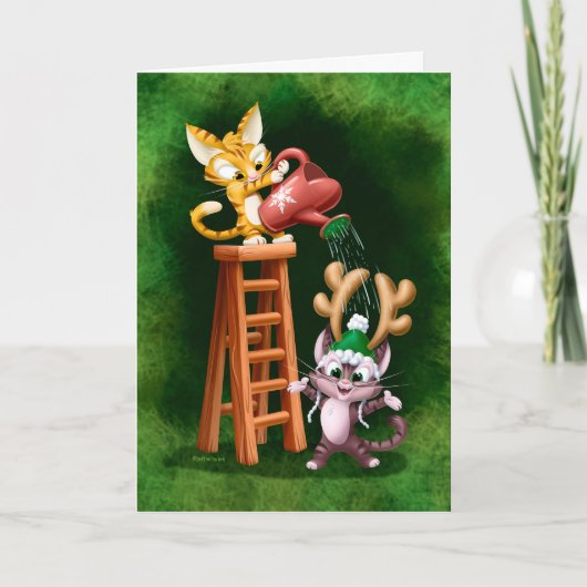 RAIN DEER CATS (matte) von Jeff Willis Art Karte (Vorderseite)