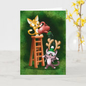 RAIN DEER CATS (matte) von Jeff Willis Art Karte (Gelbe Blume)