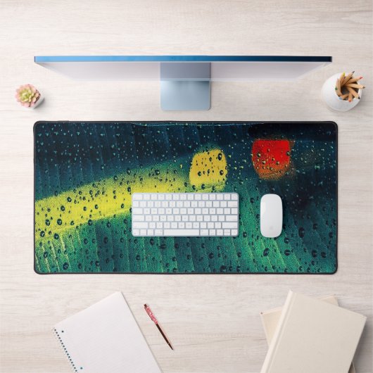 Rain Dotted Green Desk Mat Schreibtischunterlage (Büro 1)