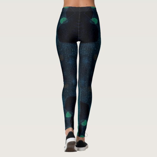 Rain Dotted Green Pattern Leggings (Rückseite)