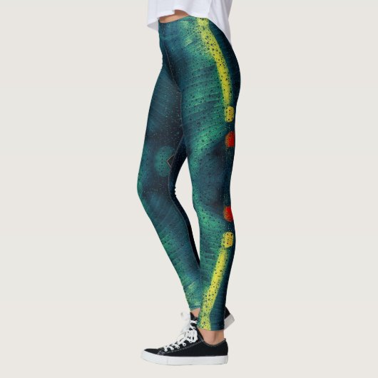 Rain Dotted Green Pattern Leggings (Links)