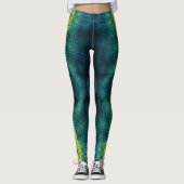 Rain Dotted Green Pattern Leggings (Vorderseite)