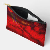 Rain Dotted Red Print Cut Sew Bag Zubehörtasche (Offen)