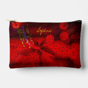 Rain Dotted Red Print Cut Sew Bag Zubehörtasche