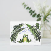 Rain Drenched Ferns and Frosch Postkarte (Stehend Vorderseite)