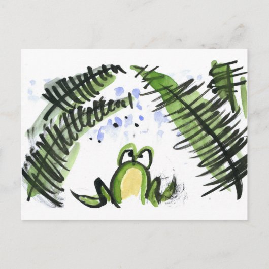 Rain Drenched Ferns and Frosch Postkarte (Vorderseite)