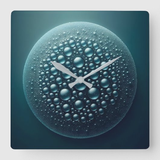 rain droplets quadratische wanduhr (Vorderseite)