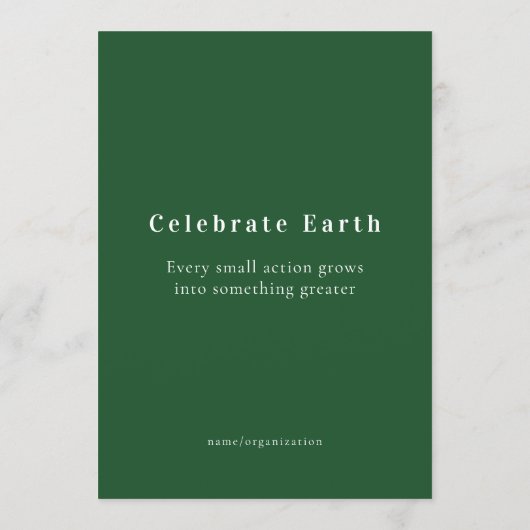 Rain drops on grass, Earth Day Card (Rückseite)