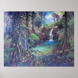 Rain Forest Landschaft Wasserfall Locarno Poster