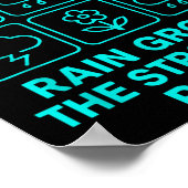 Rain Grows The Strongest Roots Resilience Motivati Poster (Ecke)