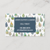 Rain Gutter Dachreinigung Reparatur Wasserfarben T Visitenkarte (Rückseite)