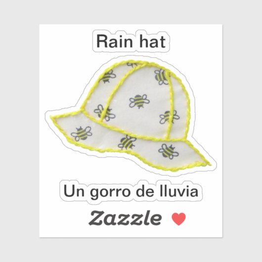 Rain hat/Un gorro de lluvia Sticker (Blatt)