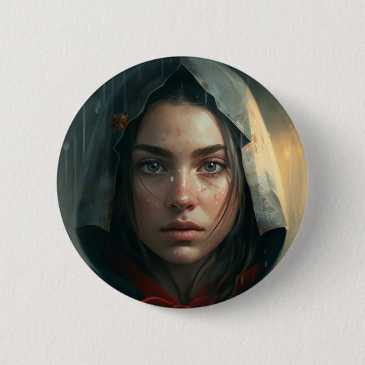 Rain hood girl button (Vorderseite)