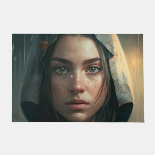 Rain hood girl fußmatte (Vorderseite)