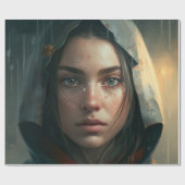 Rain hood girl geschenkpapier (Flach)