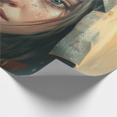 Rain hood girl geschenkpapier (Ecke)