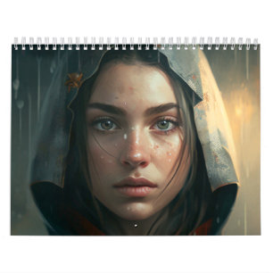 Rain hood girl kalender