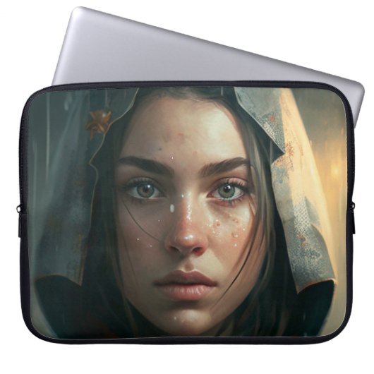 Rain hood girl laptopschutzhülle (Vorderseite)