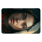 Rain hood girl magnet (Horizontal)