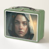 Rain hood girl metall brotdose (Vorderseite)