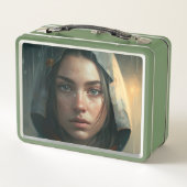 Rain hood girl metall brotdose (Rückseite)