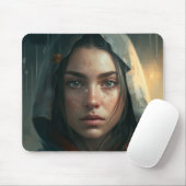 Rain hood girl mousepad (Mit Mouse)