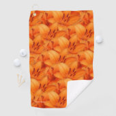 Rain-Kissed Orange Asiatic Tiger Lilies Golfhandtuch (Insitu)