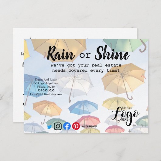 Rain Kunden Referenzen reales Anwesen Marketing ve Postkarte (Vorne/Hinten)