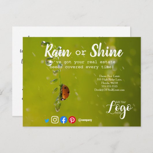 Rain Kunden Referenzen reales Anwesen Marketing ve Postkarte (Vorne/Hinten)