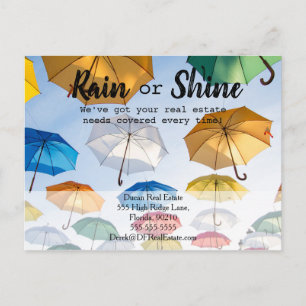 Rain Kunden Verweisung Real Anwesen Marketing verk Postkarte