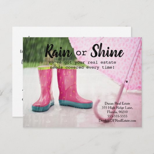 Rain Kunden Verweisung Real Anwesen Marketing verk Postkarte (Vorne/Hinten)