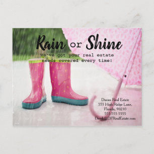 Rain Kunden Verweisung Real Anwesen Marketing verk Postkarte