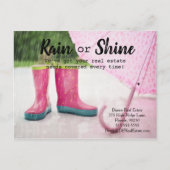 Rain Kunden Verweisung Real Anwesen Marketing verk Postkarte (Vorderseite)