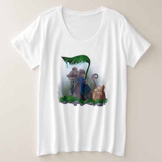 Rain Mouse |  Große Größe T-Shirt (Design vorne)