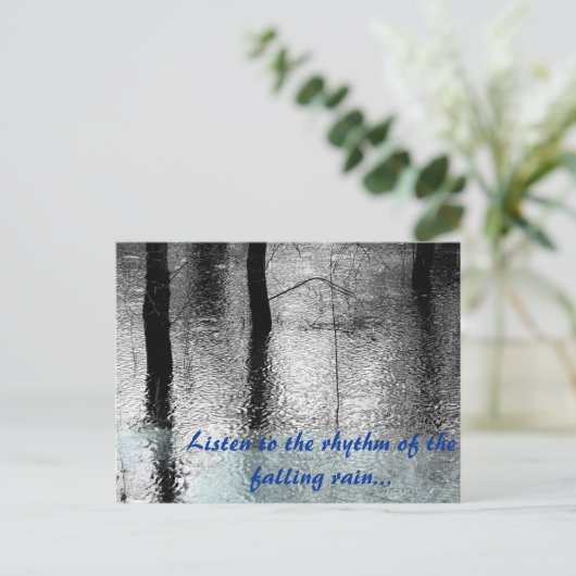 Rain Quote Postkarte (Stehend Vorderseite)