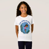 RAIN RAIN GEHT weg schwarzen Mädchen Afro T-Shirt (Vorne ganz)