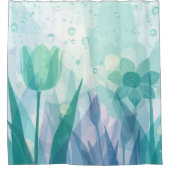 Rain Refreshed Daffodils Lavender Mint Seafoam Duschvorhang (Vorderseite)