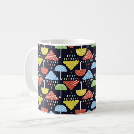 Rain seamless pattern kaffeetasse (Vorderseite Links)