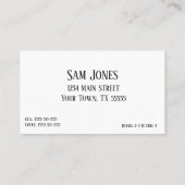 Rain senkt die Visitenkarte (Rückseite)