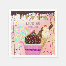 Rain Sprinkles Candy Land Süßigkeiten Party Serviette