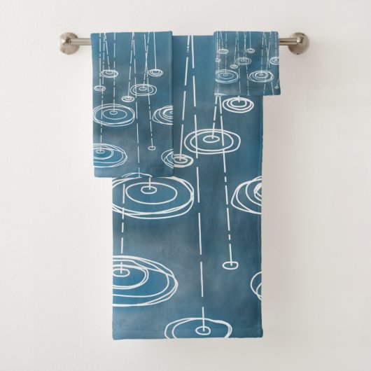 Rain Storm Blue Badhandtuch Set (Insitu)