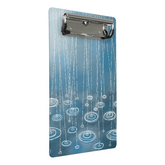 Rain Storm Blue Mini Klemmbrett (Schrägansicht)
