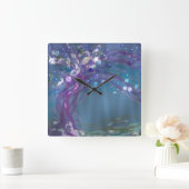 Rain Tree Quadratische Wanduhr (Zuhause)