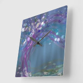 Rain Tree Quadratische Wanduhr (Winkel)